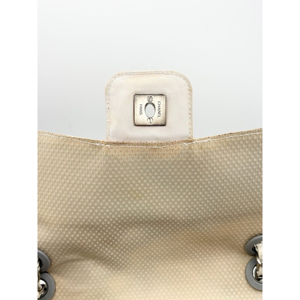 Chanel White & Blue Floral Print Nylon Canvas Sport CC Flap Bag Vintage Y2K - Picture 9 of 16